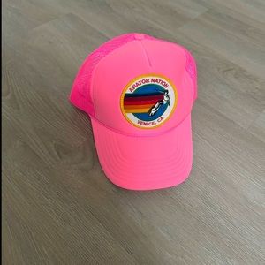 aviator nation neon pink trucker hat